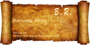 Barcsay Rita névjegykártya