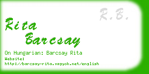 rita barcsay business card